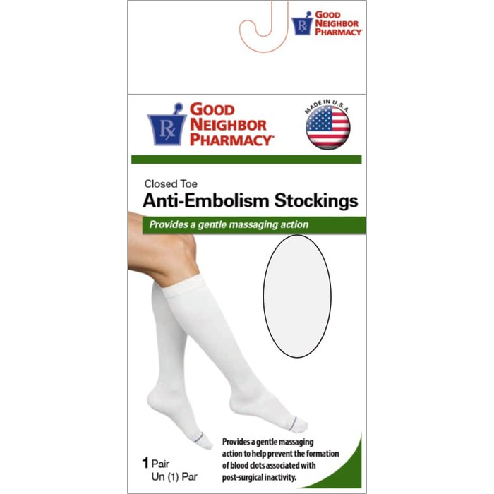 GNP Closed Toe Anti-Embolism Stockings 15-20 MMHG White